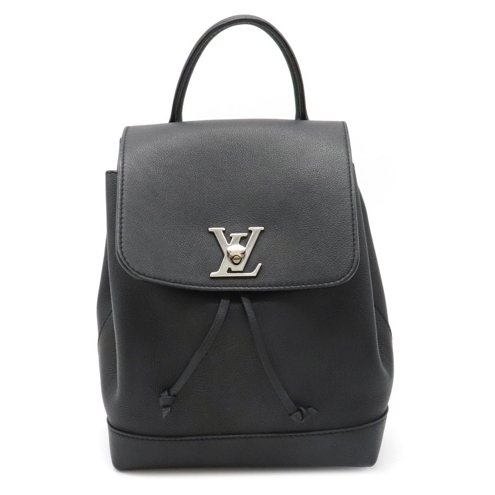 Louis Vuitton Lock Me Backpack Rucksack Calf Leather Black Noir